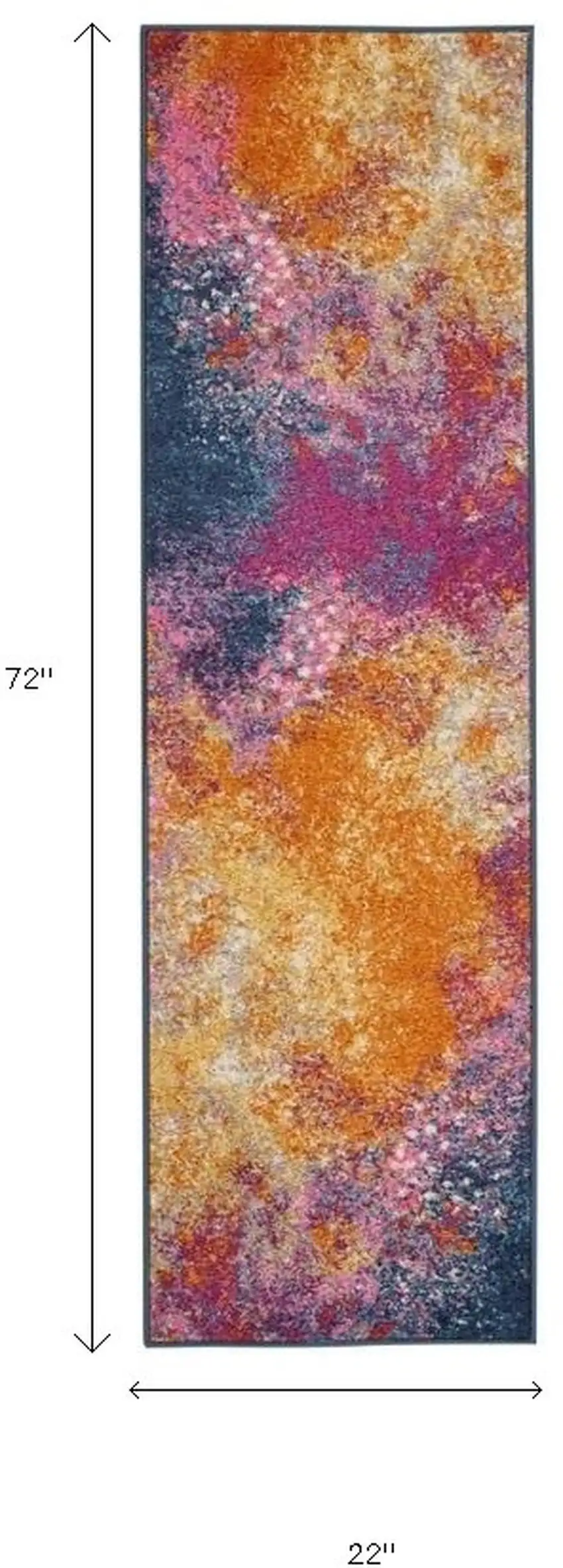 Abstract Brights Sunburst Runner Rug Photo 4