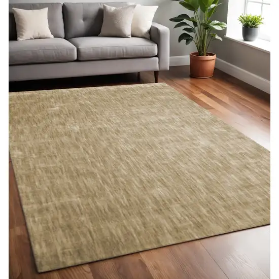 Beige Abstract Hand Woven Stain Resistant Area Rug Photo 1