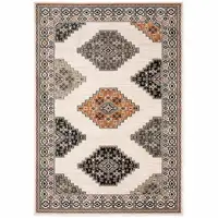 Photo of Abstract Ivory and Gray Geometric Indoor Area Rug