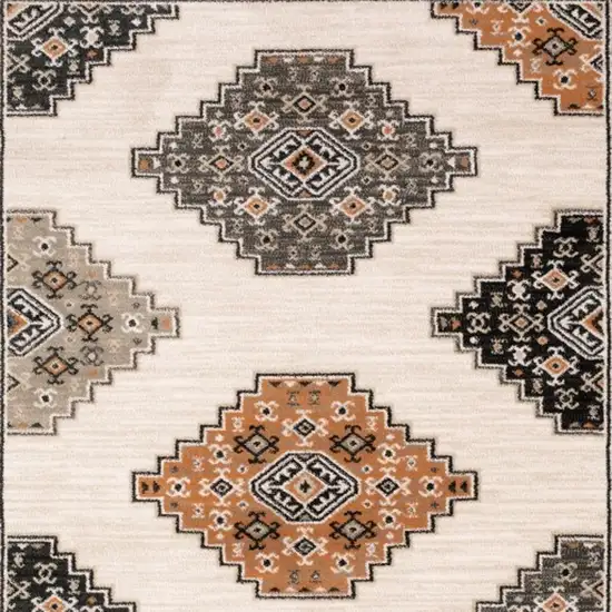 Abstract Ivory and Gray Geometric Indoor Area Rug Photo 4