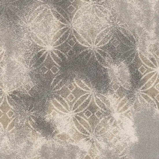 Light Grey Abstract Power Loom Stain Resistant Area Rug Photo 4