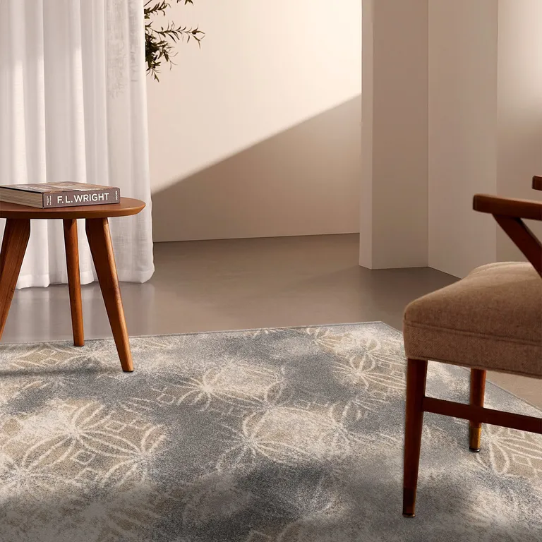 Abstract Power Loom Stain Resistant Area Rug Photo 4