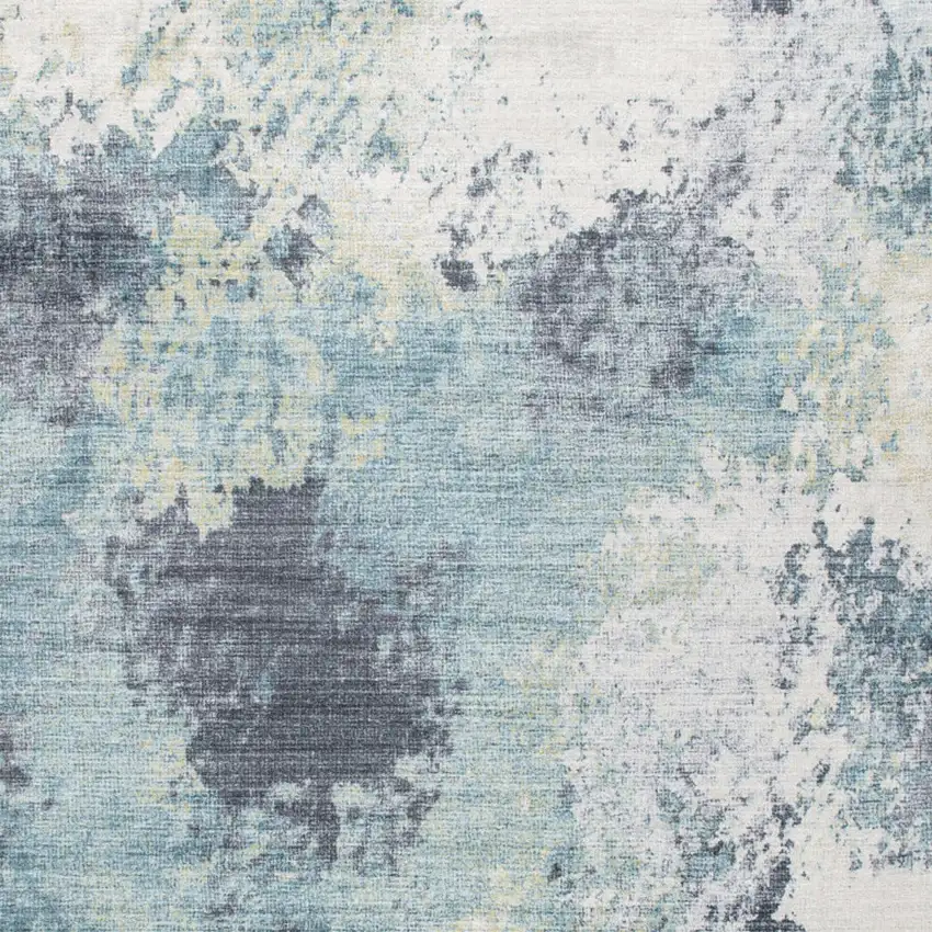 Blue and Ivory Abstract Area Rug Photo 6