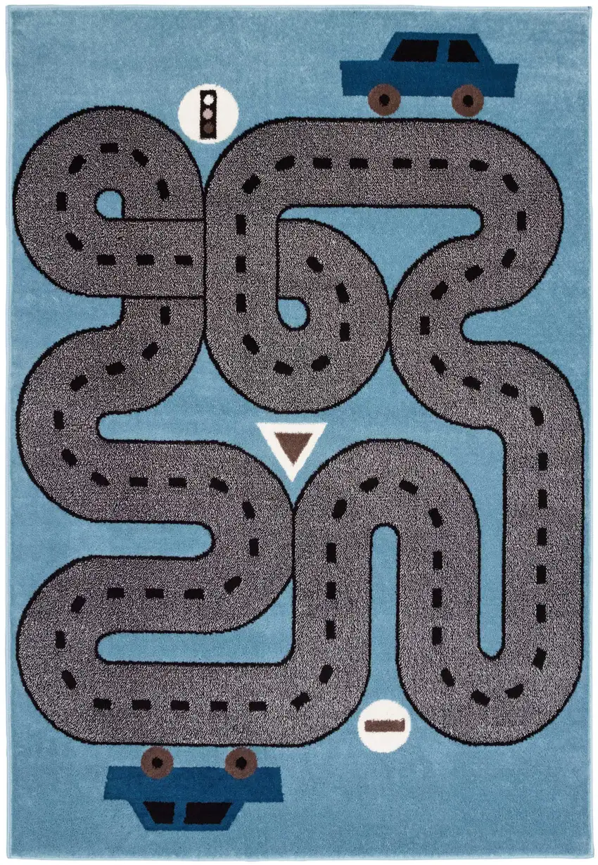 Blue Transportation Youthful Washable Area Rug Photo 2