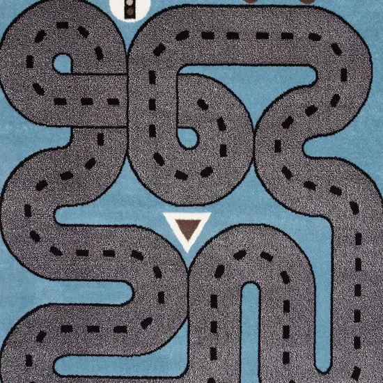 Blue Transportation Youthful Washable Area Rug Photo 4