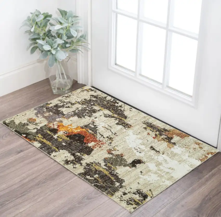 Beige And Black Area Rug Photo 2