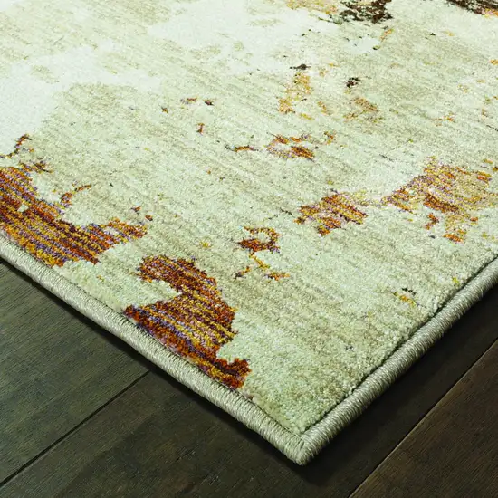 8' Beige And Black Runner Rug Photo 7