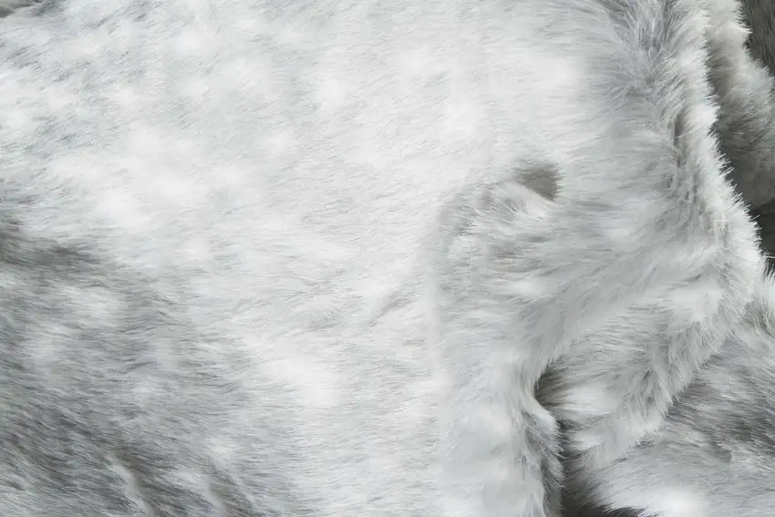 Acrylic Plush Polyester Grey Rug Photo 2