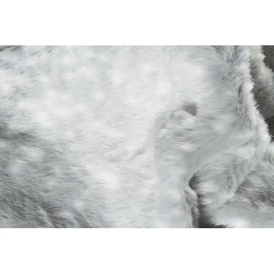 Gray Faux Fur Washable Area Rug Photo 6