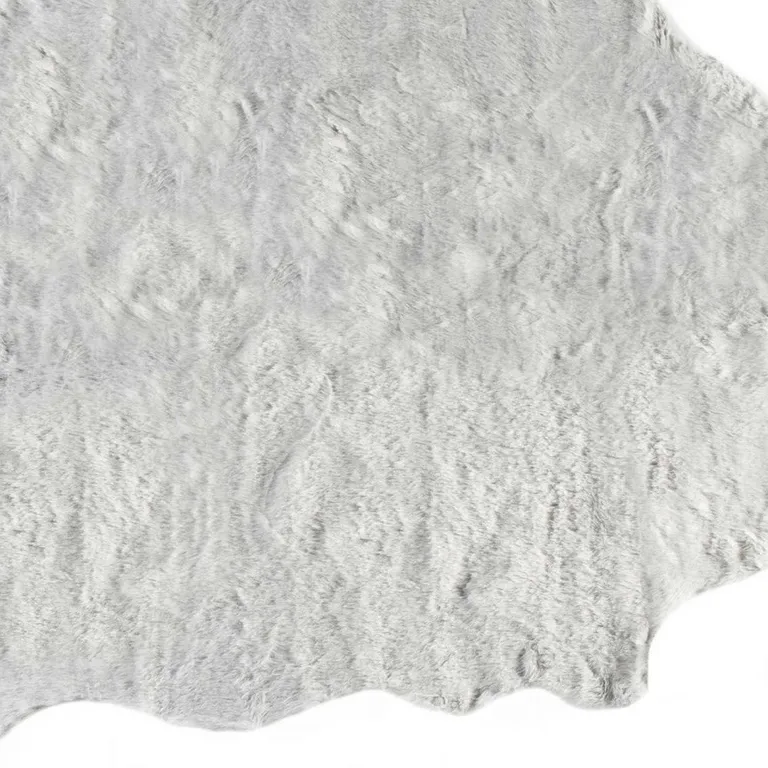 Acrylic Plush Polyester Grey Rug Photo 3