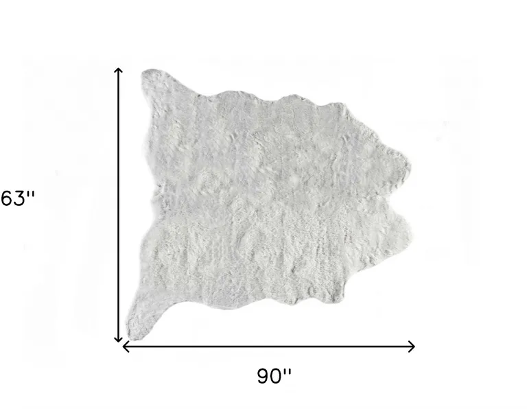 Acrylic Plush Polyester Grey Rug Photo 3