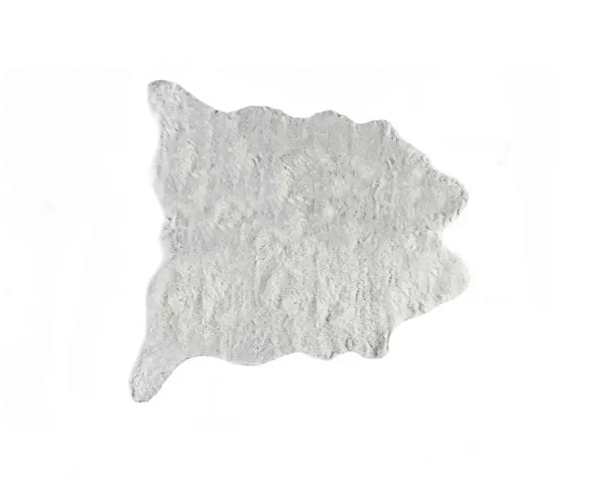 Gray Faux Fur Washable Area Rug Photo 2