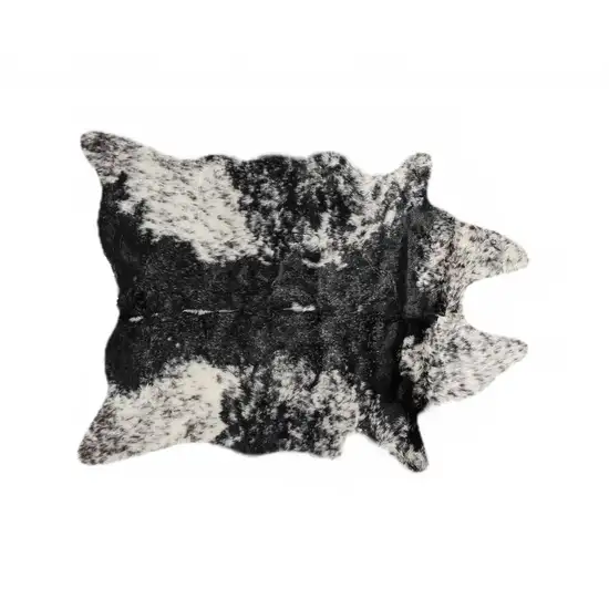 Black And White Faux Fur Animal Print Cowhide Washable Area Rug Photo 2
