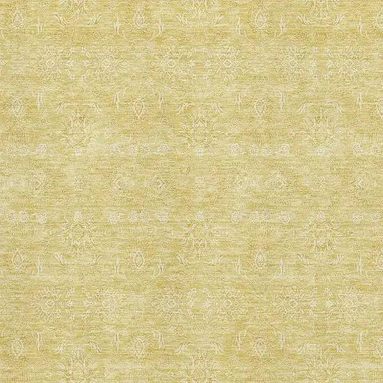 Amber And Ivory Floral Washable Area Rug With UV Protection Photo 3