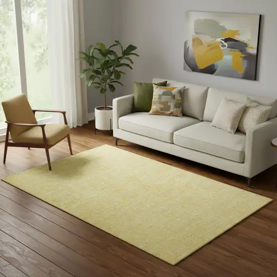 Amber And Ivory Floral Washable Area Rug With UV Protection Photo 2