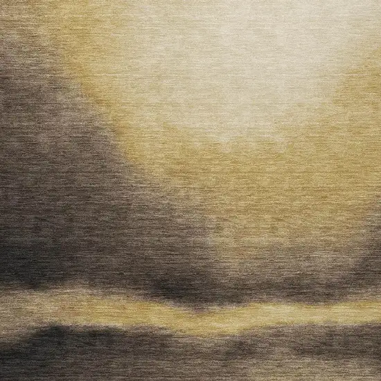 Amber Black And Brown Abstract Washable Indoor Outdoor Area Rug Photo 4