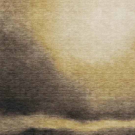 Amber Black And Brown Abstract Washable Indoor Outdoor Area Rug Photo 4