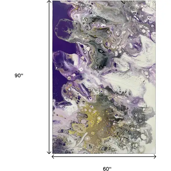 Amethyst Ivory And Gold Abstract Washable Indoor Outdoor Area Rug Photo 3