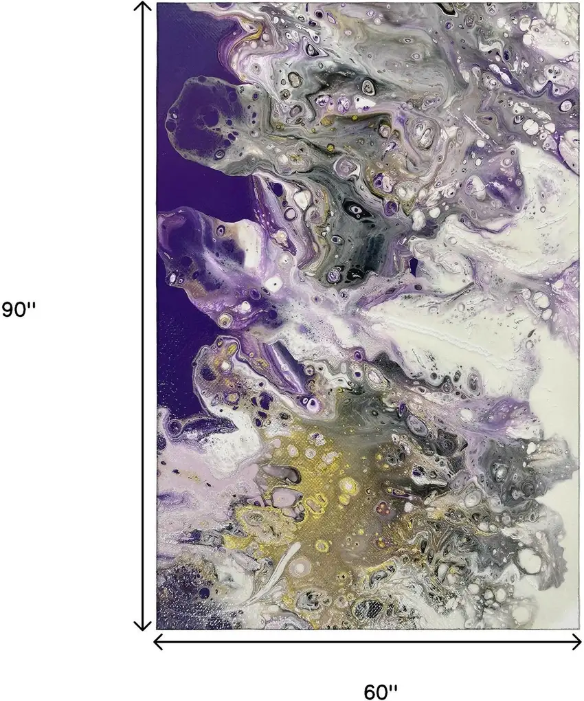 Amethyst Ivory And Gold Abstract Washable Indoor Outdoor Area Rug Photo 3