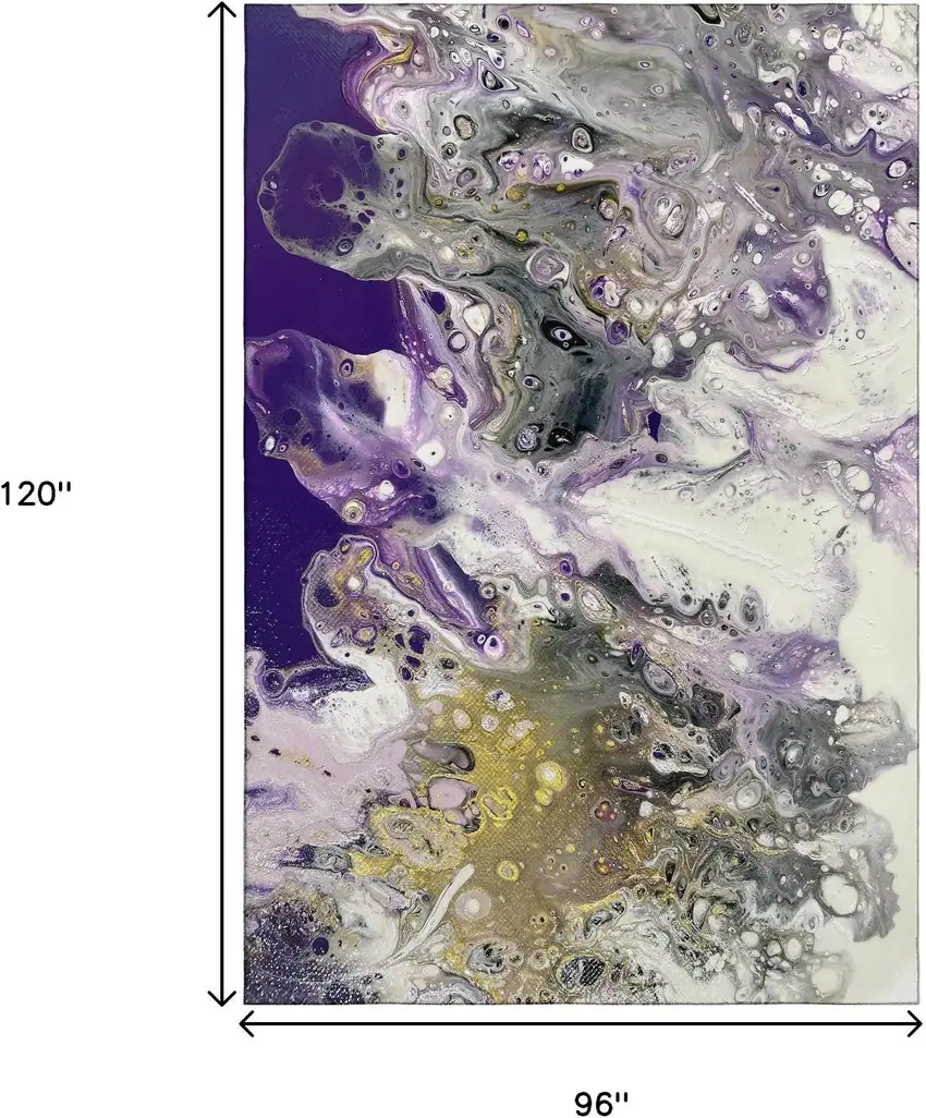 Amethyst Ivory And Gold Abstract Washable Indoor Outdoor Area Rug Photo 3