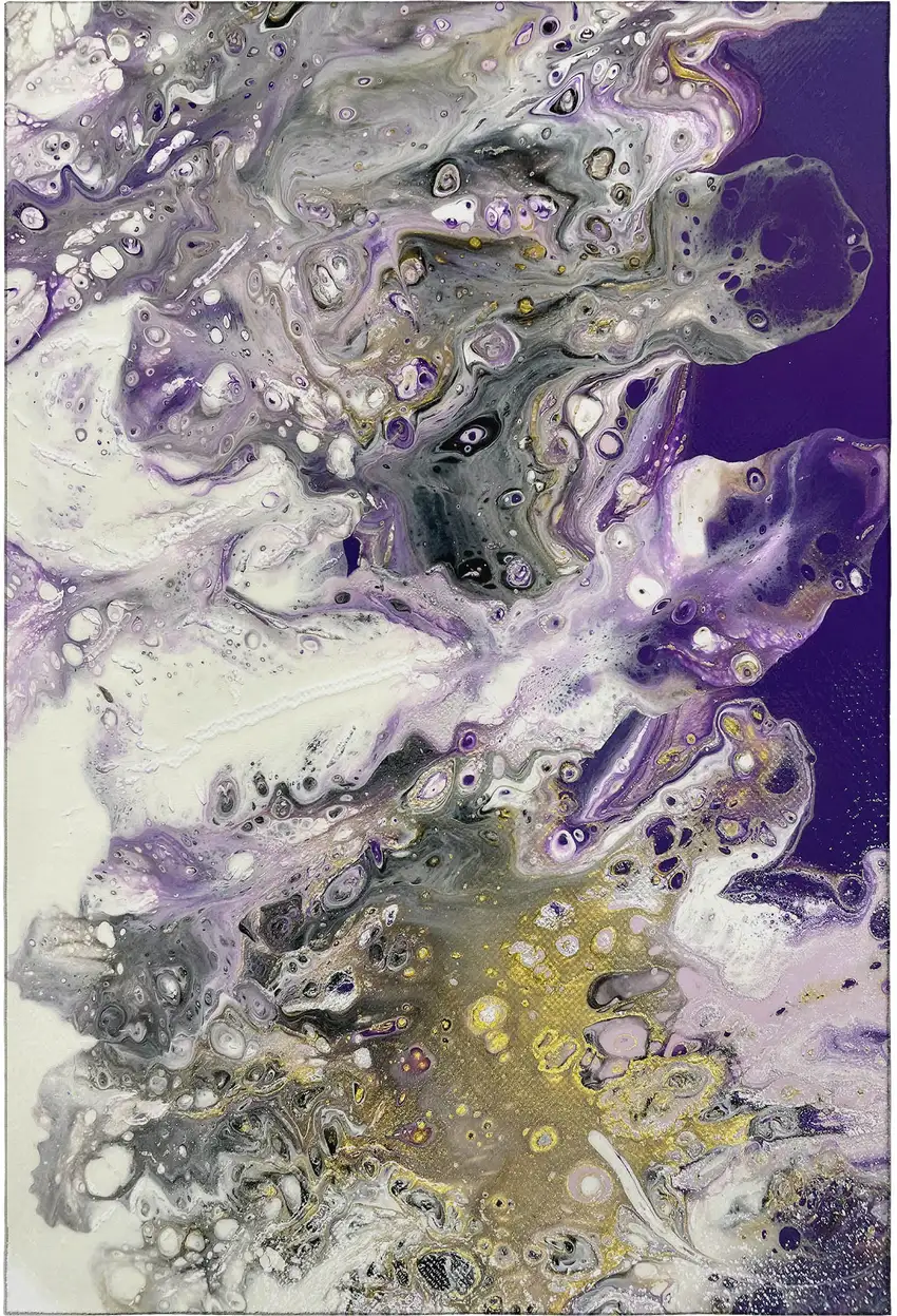 Amethyst Ivory And Gold Abstract Washable Indoor Outdoor Area Rug Photo 4