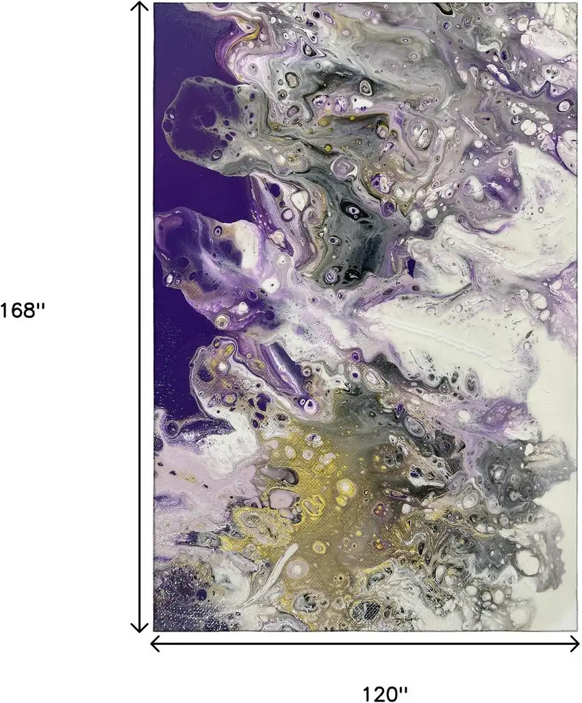 Amethyst Ivory And Gold Abstract Washable Indoor Outdoor Area Rug Photo 3