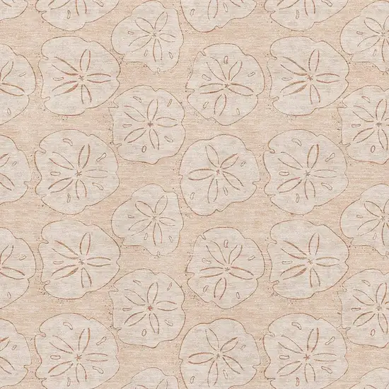 Apricot And Ivory Geometric Washable Area Rug With UV Protection Photo 3