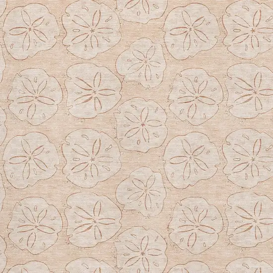 Apricot And Ivory Geometric Washable Area Rug With UV Protection Photo 3