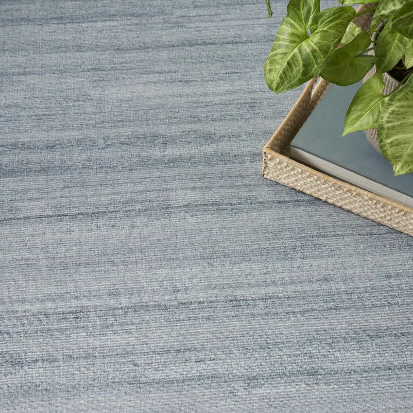 Aqua Abstract Washable Area Rug Photo 9