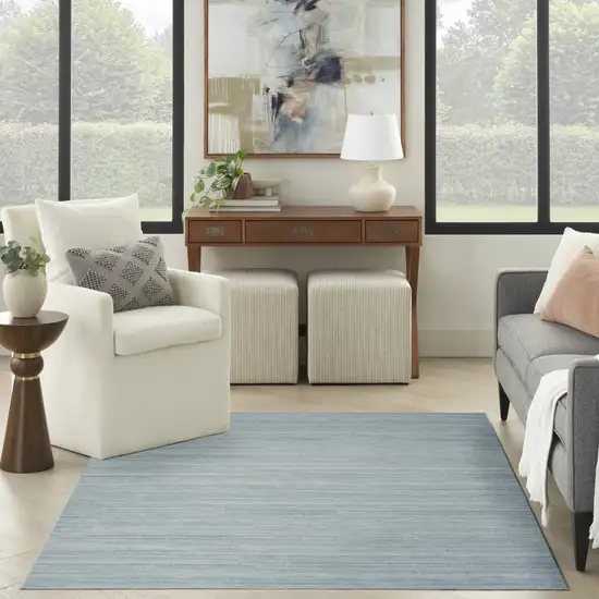 Aqua Abstract Washable Area Rug Photo 4