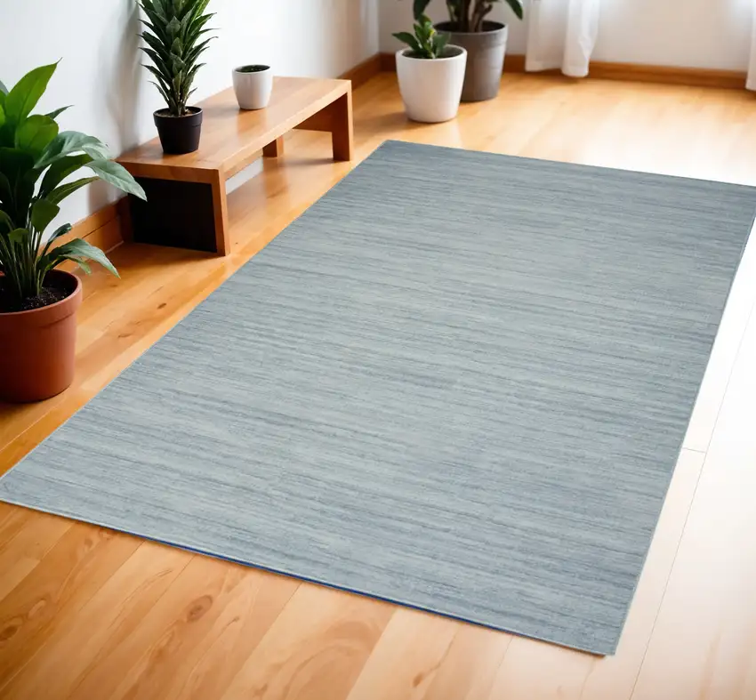 Aqua Abstract Washable Area Rug Photo 1