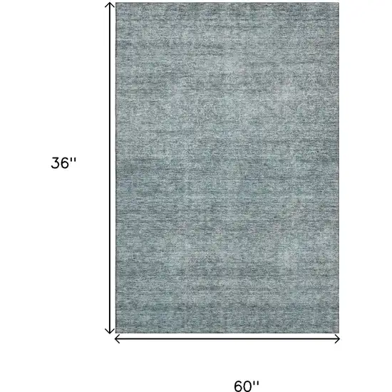 Aqua And Beige Abstract Washable Area Rug With UV Protection Photo 3