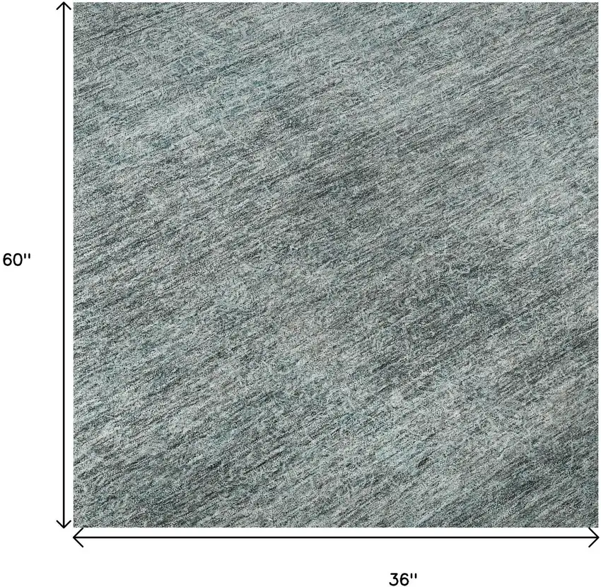 Aqua And Beige Abstract Washable Area Rug With UV Protection Photo 9