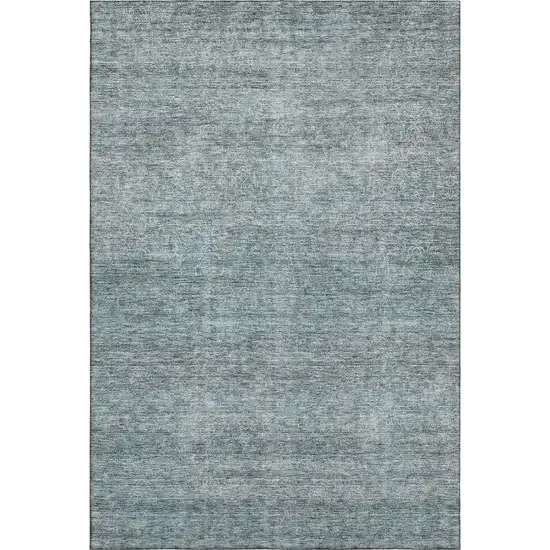 Aqua And Beige Abstract Washable Area Rug With UV Protection Photo 6