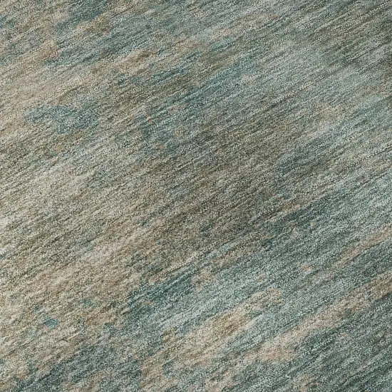 Aqua And Beige Abstract Washable Area Rug With UV Protection Photo 8