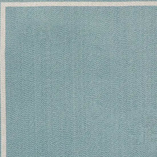 Aqua And Beige Striped Indoor Outdoor Area Rug Photo 4