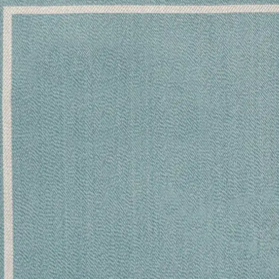 Aqua And Beige Striped Indoor Outdoor Area Rug Photo 4