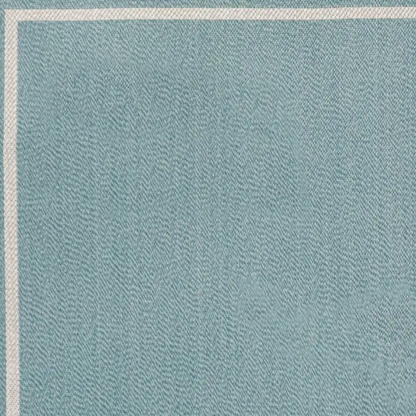 Aqua And Beige Striped Indoor Outdoor Area Rug Photo 4