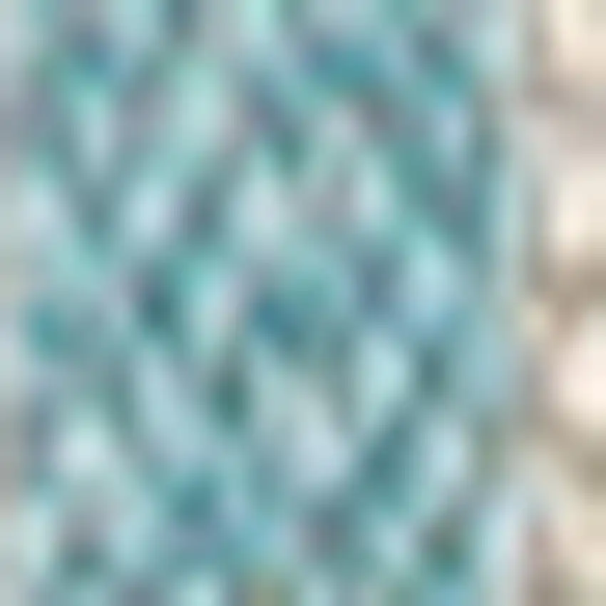 Aqua And Beige Striped Indoor Outdoor Area Rug Photo 5