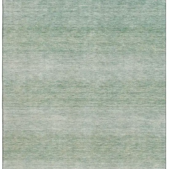 Aqua And Beige Striped Washable Area Rug With UV Protection Photo 3