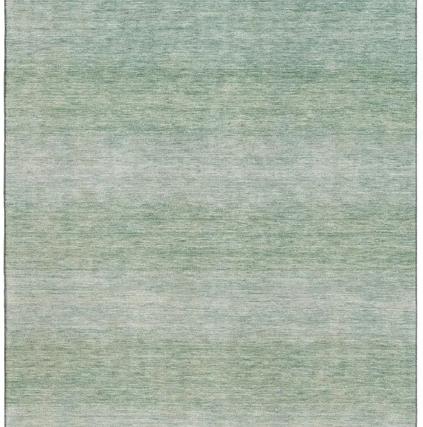 Aqua And Beige Striped Washable Area Rug With UV Protection Photo 3