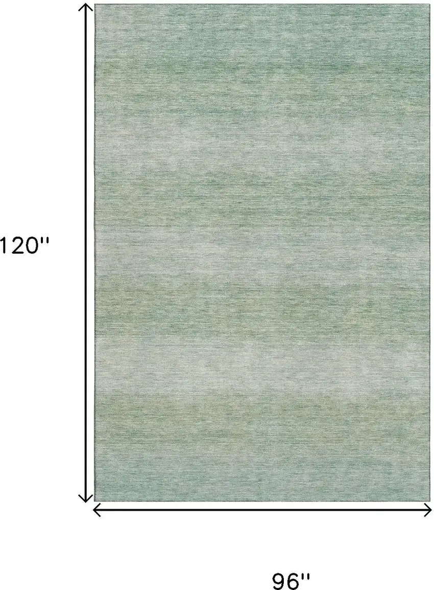 Aqua And Beige Striped Washable Area Rug With UV Protection Photo 9