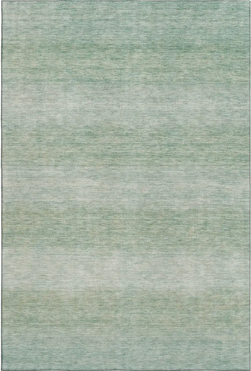 Aqua And Beige Striped Washable Area Rug With UV Protection Photo 1