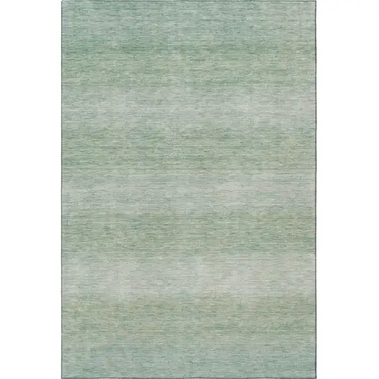Aqua And Beige Striped Washable Area Rug With UV Protection Photo 2