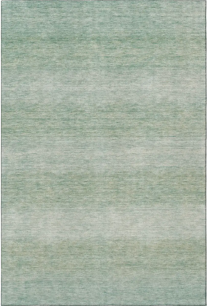 Aqua And Beige Striped Washable Area Rug With UV Protection Photo 2