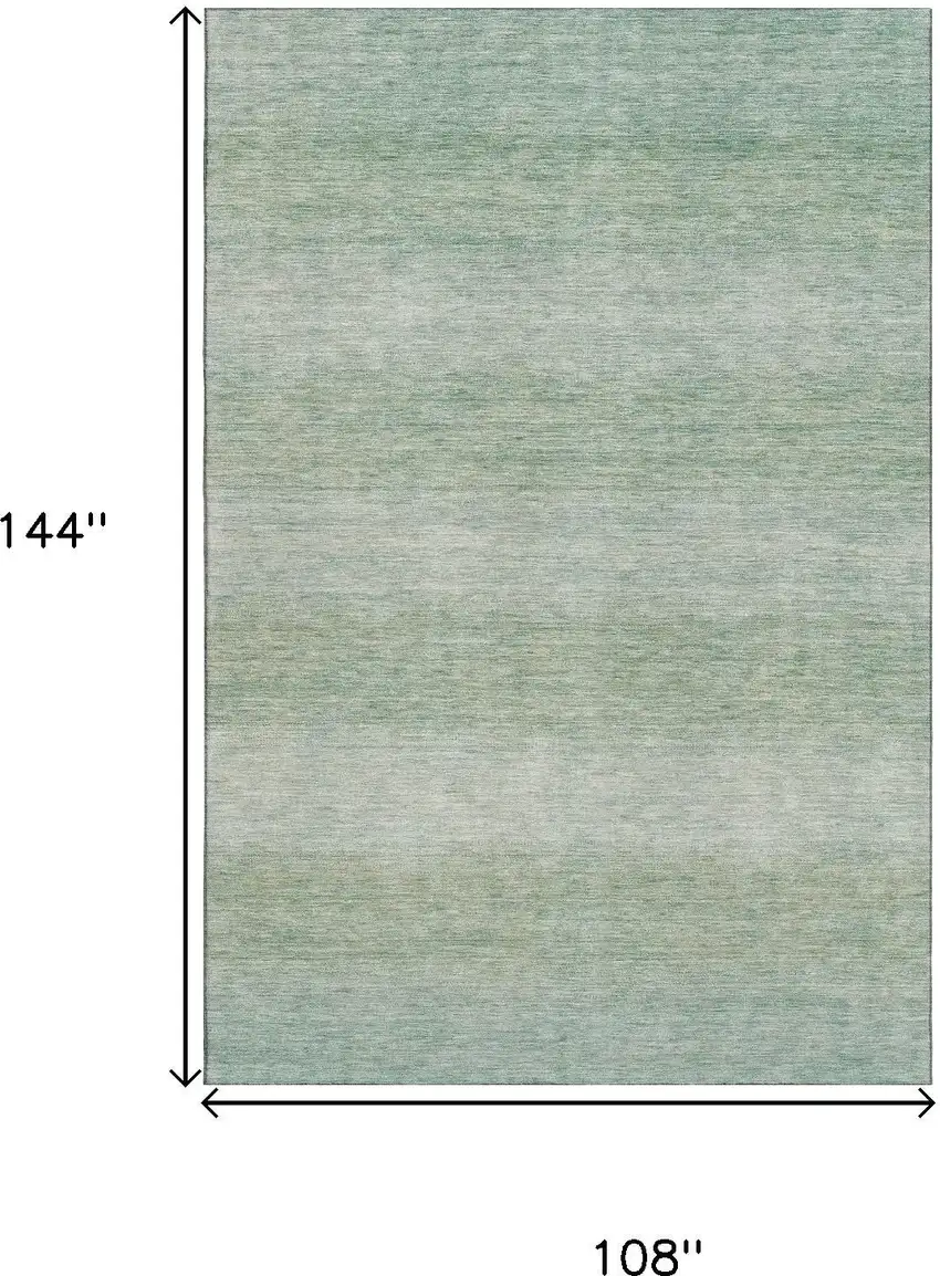 Aqua And Beige Striped Washable Area Rug With UV Protection Photo 9