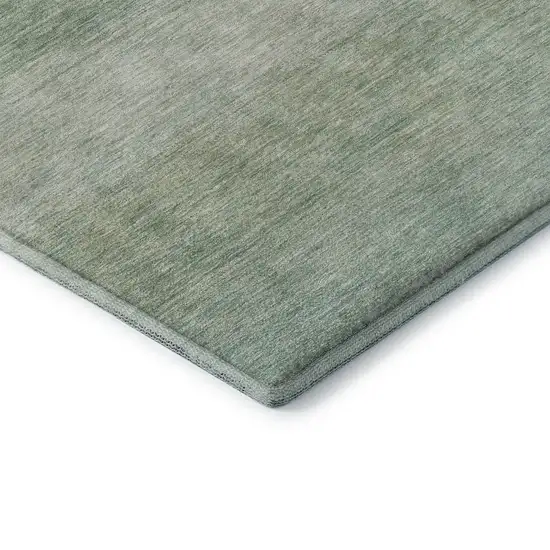 Aqua And Beige Striped Washable Area Rug With UV Protection Photo 6