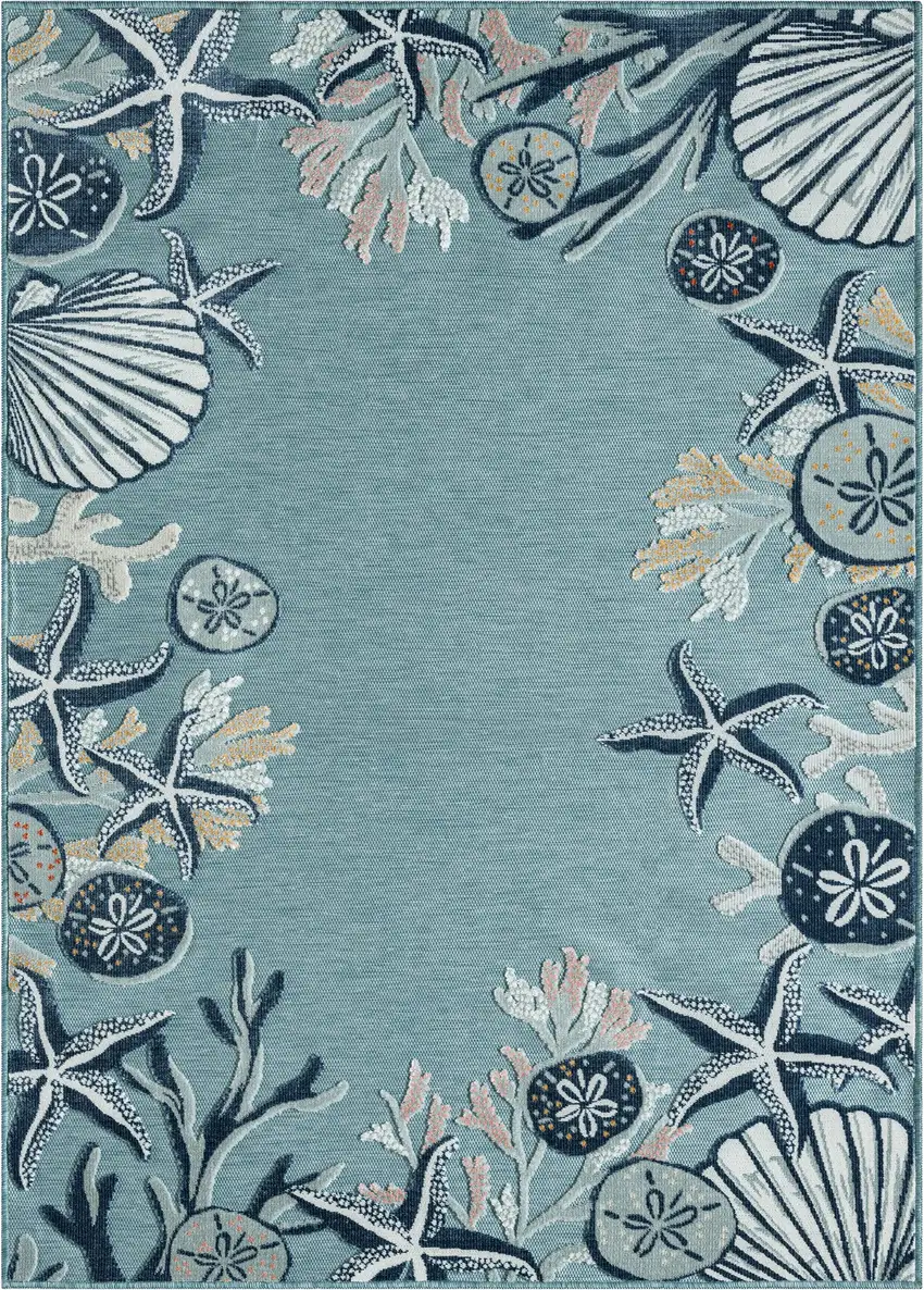 Aqua And Blue Coral Area Rug Photo 5