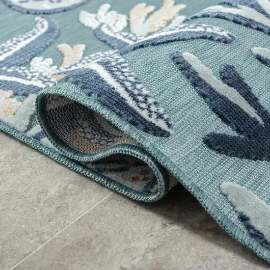 Aqua And Blue Coral Area Rug Photo 6