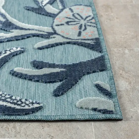Aqua And Blue Coral Area Rug Photo 7